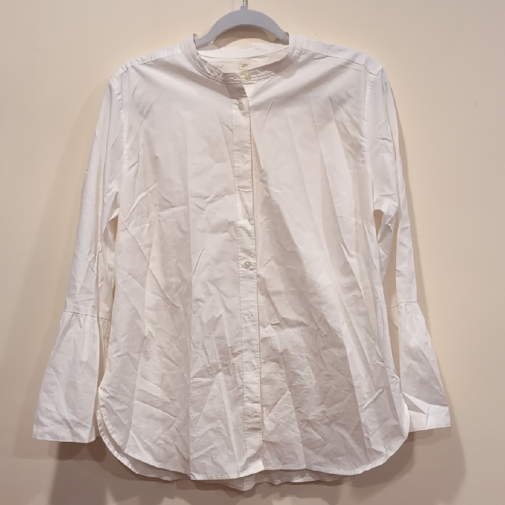 LOFT Elegant Cream Button-Down Blouse